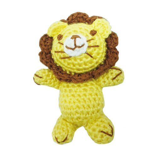 Jaune brun lion jouet crochet accroché à tricoter kit amigurumi bricolage enfants de l'artisanat cad sku-40597
