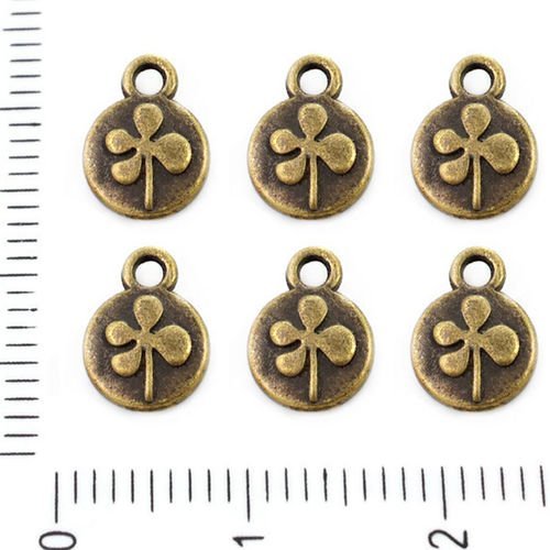 10pcs bronze antique ton tour shamrock fleur de pièce de monnaie de pendentifs quadrilobée de la cha sku-39263
