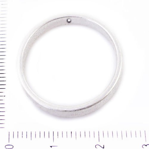 2pcs mat antique ton argent bague ronde perles cadre pendentifs connecteurs tchèque métal conclusion sku-39488