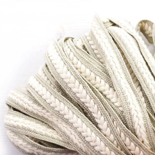 2yrd 1 8 m blanc naturel gris clair draps en coton tricoté ruban tissu à plat cordon bobo bracelet c sku-39945