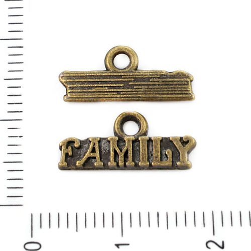 8pcs bronze antique ton message en lettres de la famille pendentifs charms tchèque métal conclusions sku-39288