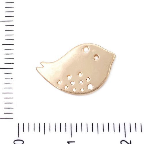 6pcs plaqué or oiseau multi-trous plat animal pendentifs charms tchèque métal conclusions 10mm x 16m sku-39590
