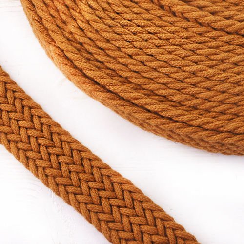 1yrd 0 9 m brun clair de draps en coton tricoté ruban tissu à plat cordon macrame bobo bracelet coll sku-39908