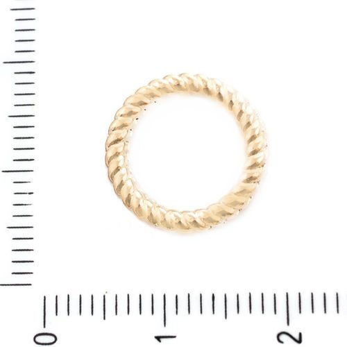 6pcs plaqué or anneau fermé corde pendentifs charms tchèque métal conclusions 14mm x 2mm trou de 9mm sku-39613