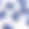 10pcs deux nuances de bleu au crochet tricoté à plat applique de fleur patch à coudre sur la broche  sku-40379