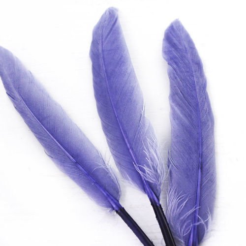 6pcs violet teint les plumes d'oie pendentif boucles d'oreilles bijoux de costume dreamcatcher 10-15 sku-39329
