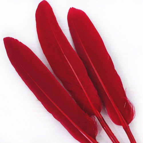 6pcs vin rouge teint les plumes d'oie pendentif boucles d'oreilles bijoux de costume dreamcatcher 10 sku-39330