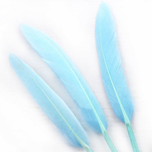 6pcs bleu turquoise teint les plumes d'oie pendentif boucles d'oreilles bijoux de costume dreamcatch sku-39338