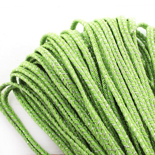 2yrd 1 8 m metallic argent vert texturé de polyester soutache cordon tressé large gimp pour perles à sku-39816