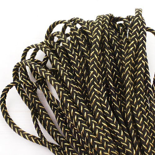 2yrd 1 8 m metallic or noir en polyester texturés soutache cordon tressé large gimp pour perles à co sku-39817