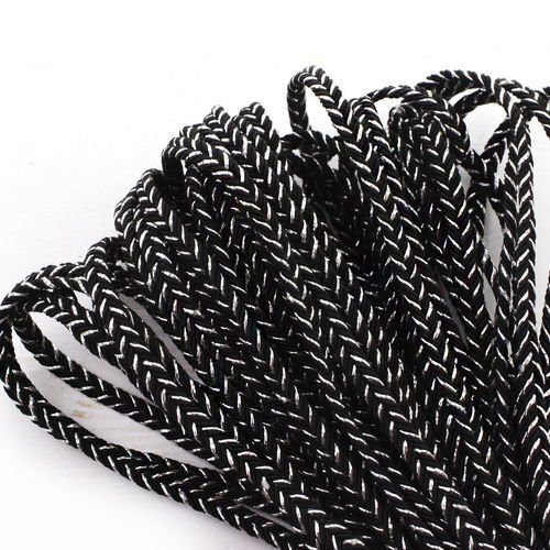 2yrd 1 8 m metallic argent noir texturé de polyester soutache cordon tressé large gimp pour perles à sku-39818