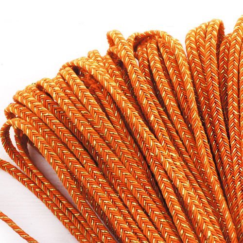 2yrd 1 8 m metallic gold orange en polyester texturés soutache cordon tressé large gimp pour perles  sku-39826