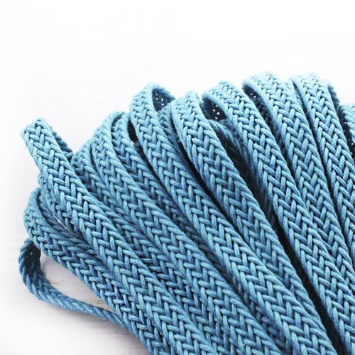 2yrd 1 8 m bleu turquoise en toile de coton ruban tissu à plat cordon macrame boho style de bracelet sku-39889