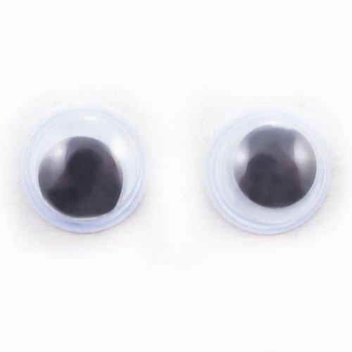 100pcs noir blanc mouvement des yeux écarquillés se déhancher en plastique de la colle sur le feutra sku-40457
