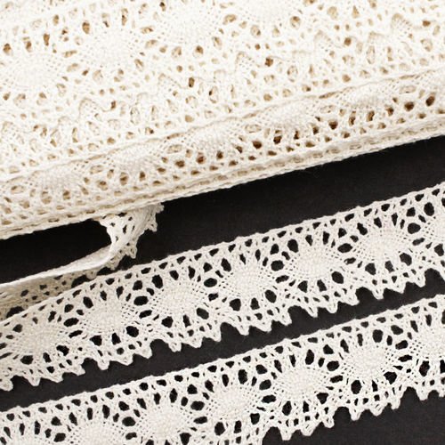 1m 3.3 ft 1.1 yd crème ivoire coton blanc dentelle au crochet le bord de bijoux robe ruban vintage d sku-40535