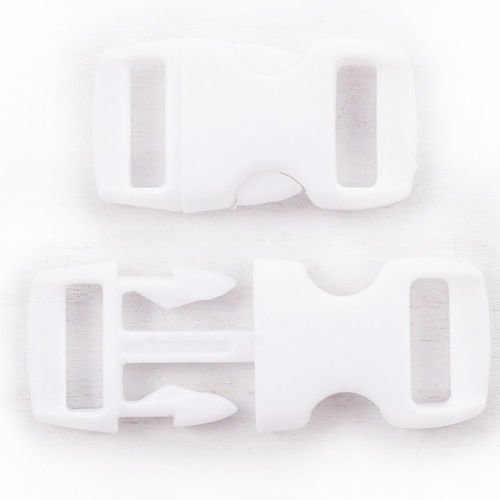 10sets en plastique blanc paracord 11 mm bracelet fermoir à boucle de sortie côté de l'attache de la sku-40541