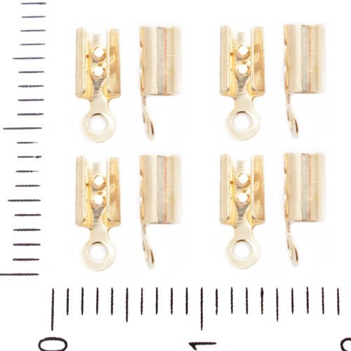 200pcs plaqué or cordon de ruban fin rond fermoir conseils de fin de serrage des bijoux des composan sku-40556
