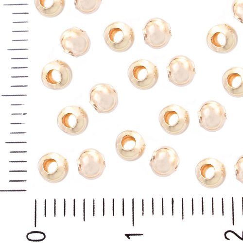 200pcs en vrac lumière plaqué or ronde à sertir perles pour la fabrication de bijoux en métal les co sku-40562