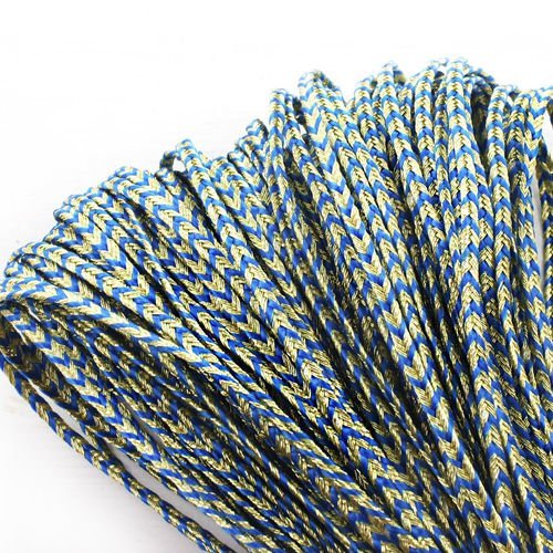 4yrd de 3 6 m metallic or bleu chevron en polyester texturés soutache cordon tressé gimp perles à co sku-39815