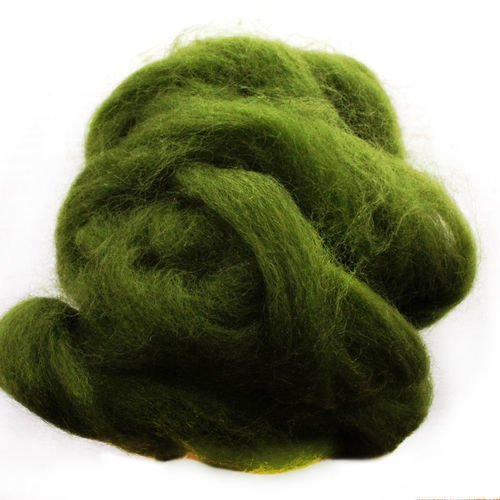 Vert olive 20g de 4m vegan friendly acrylique laine pour aiguille de feutrage de la filature de tric sku-40721