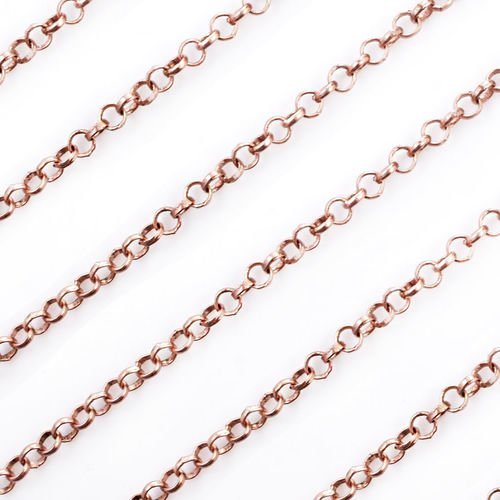 2yrd de 1 8 m de câble de cuivre rolo ronde sur la chaîne de lien de collier de bijoux en métal les  sku-40472
