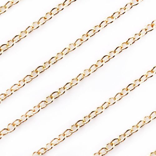 2yrd 1 8 m d'or délicate câble ovale de la chaîne petit lien collier de bijoux en métal les conclusi sku-40501