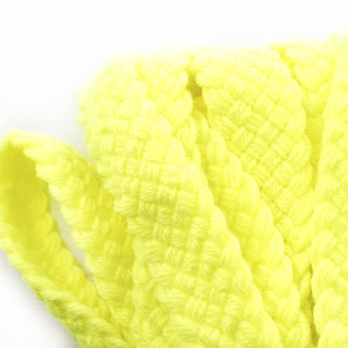 1yrd 0 9 m jaune néon uv faux laine acrylique ruban tissu à plat cordon macrame bobo bracelet collie sku-39913