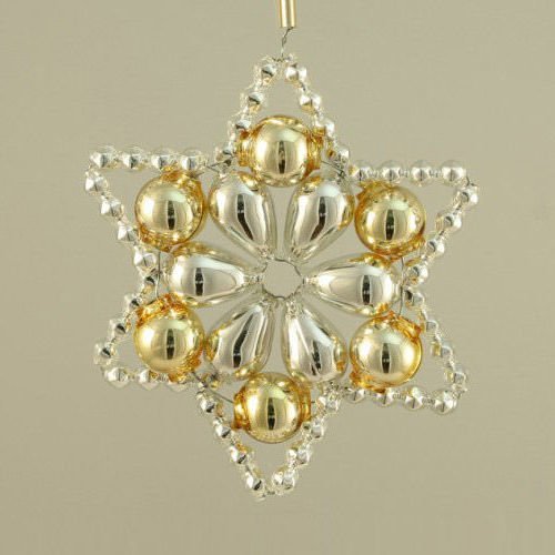 Silver gold star tchèque de bohême de l'arbre de noël de cadeaux ornements de perles de verre projet sku-41000