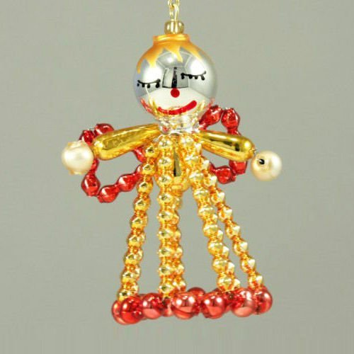 Or ange rouge tchèque de bohême de l'arbre de noël de cadeaux ornements de perles de verre projet à  sku-41012