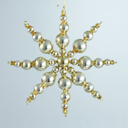 Or tout droit de star tchèque de bohême de l'arbre de noël de cadeaux ornements de perles de verre p sku-41019