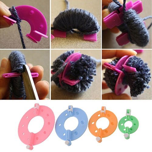 4 tailles pompon maker peluches boule de fuzz kit weaver pon pom pom aiguille à tricoter ponpon lain sku-40539