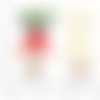 4pcs rouge blanc émail vert tons d'or plaqué perle de plastique de cloche de noël pendentifs charms  sku-41409