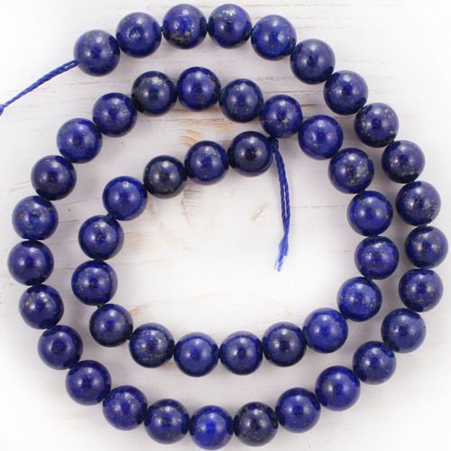6pcs bleu de lapis-lazuli pierre naturelle lisse ronde perles de de 8mm sku-41407