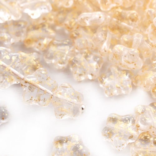 40pcs cristal picasso en terre cuite d'or de la pluie repéré plat star de verre tchèque perles de 8m sku-41524