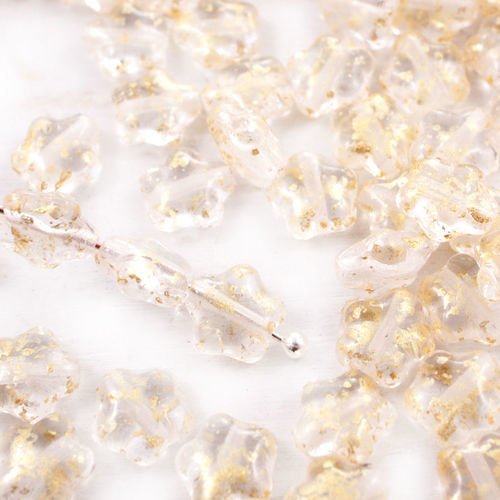 60pcs cristal picasso en terre cuite d'or de la pluie repéré plat star de verre tchèque perles de 6m sku-41526