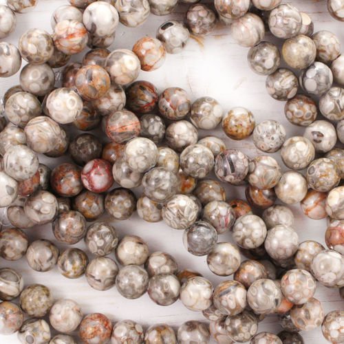12pcs maifan pierre de jaspe brun argent maifanite naturelle lisse ronde perles de de 8mm sku-41379