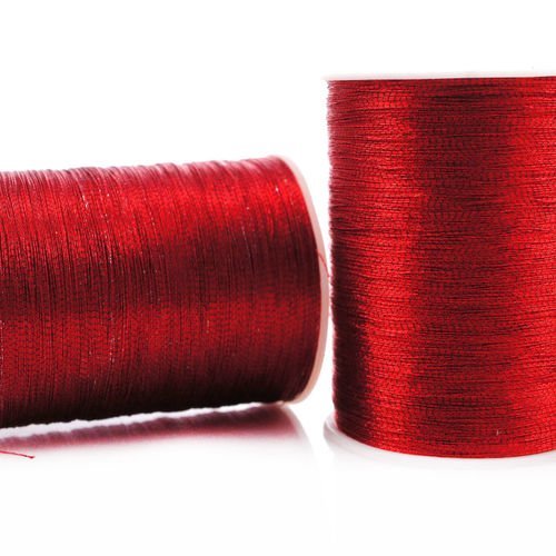55m 60yards bobine de noël rouge métallique de fil à broder pour machine à coudre de bricolage vêtem sku-42040