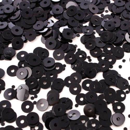 20g opaque noir rond plat paillettes confettis à coudre sur la broche de la broderie 4mm trou 1mm sku-42067