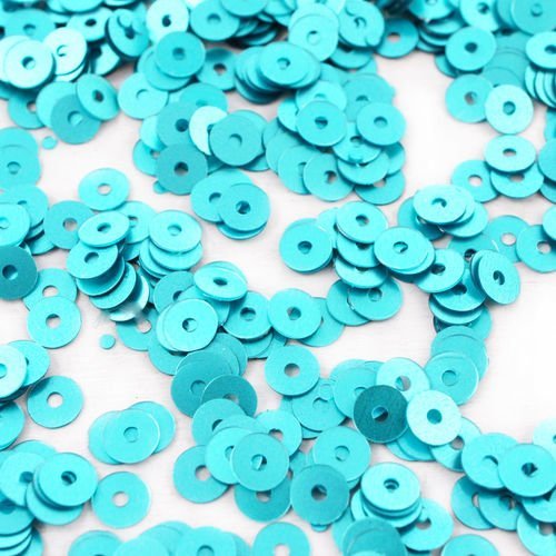 20g mat métallisé turquoise bleu rond plat paillettes confettis à coudre sur la broche de la broderi sku-42096