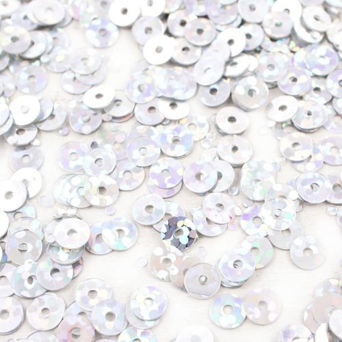 20g métallique de noël silver glitter sparkle plate ronde paillettes confettis à coudre sur la broch sku-42015