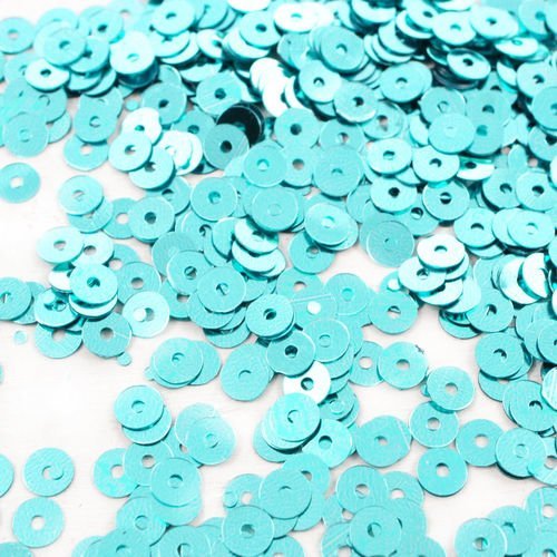 20g métallisé turquoise bleu rond plat paillettes confettis à coudre sur la broche de la broderie 4m sku-42024