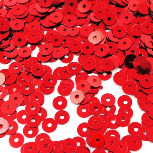 20g metallic rouge rond plat paillettes confettis à coudre sur la broche de la broderie 4mm trou 1mm sku-42028