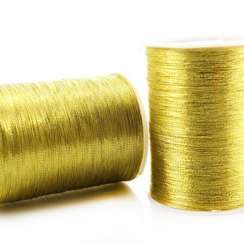 55m 60yards bobine d'or métallique fil de broderie de la machine à coudre de bricolage vêtements bro sku-42035