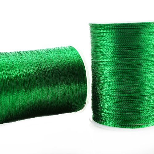 55m 60yards bobine de noël vert métallique de fil à broder pour machine à coudre de bricolage vêteme sku-42043