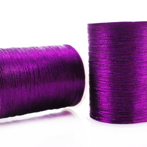 55m 60yards bobine violet métallique de fil à broder pour machine à coudre de bricolage vêtements br sku-42044