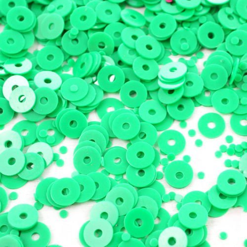 20g opaque vert rond plat paillettes confettis à coudre sur la broche de la broderie 4mm trou 1mm sku-42055