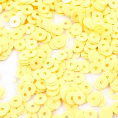 20g jaune opaque plate ronde paillettes confettis à coudre sur la broche de la broderie 4mm trou 1mm sku-42060