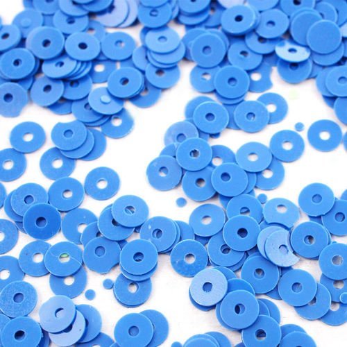 20g opaque bleu rond plat paillettes confettis à coudre sur la broche de la broderie 4mm trou 1mm sku-42063