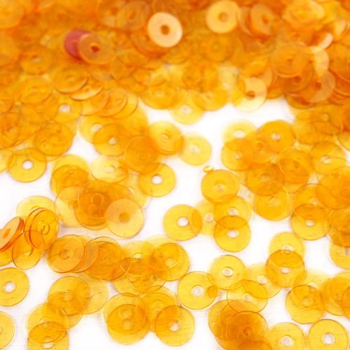 20g de jaune clair orange rond plat paillettes confettis à coudre sur la broche de la broderie 4mm t sku-42083