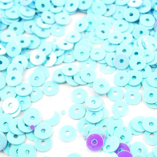 20g bleu turquoise ab plate ronde paillettes confettis à coudre sur la broche de la broderie 4mm tro sku-42087